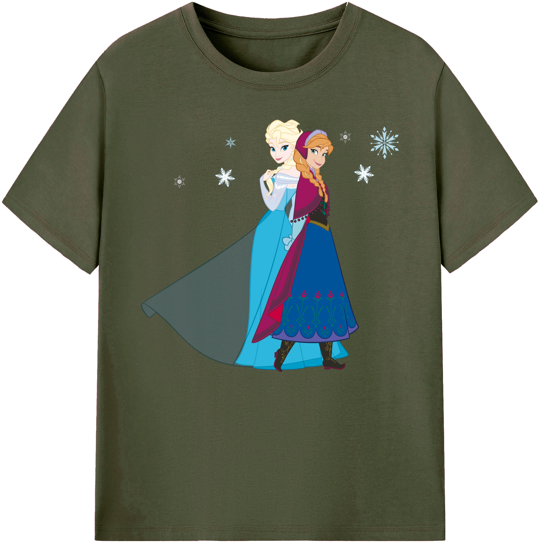 （画像用） アナと雪の女王 アンナ エルサ Frozen Anna Elsa 綿100％ メンズ半袖Tシャツ｜肌触りやわらか＆通気性